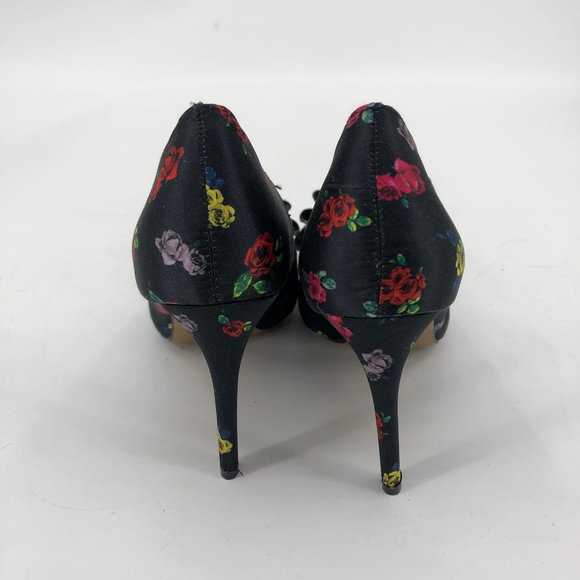 Betsey Johnson Black & Red Floral Stiletto Heels | Perfect For Any Occasion - Picture 7 of 9